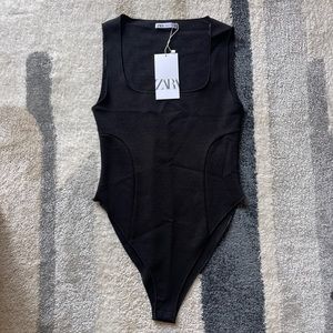 NWT ZARA STRETCH KNIT BODYSUIT